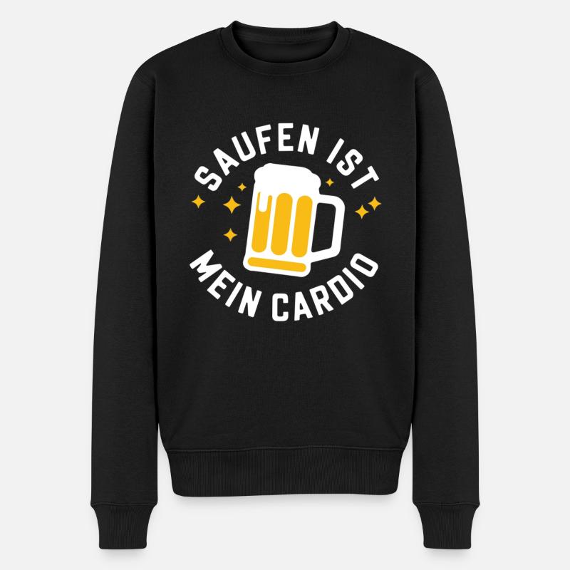 Boire est mon cardio - Pull Premium bio Homme - noir