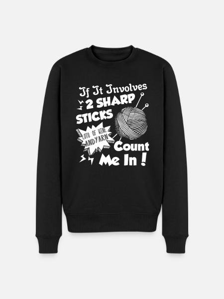 Knitting Addicted To Knitting - Men's Premium Organic Jumper - black