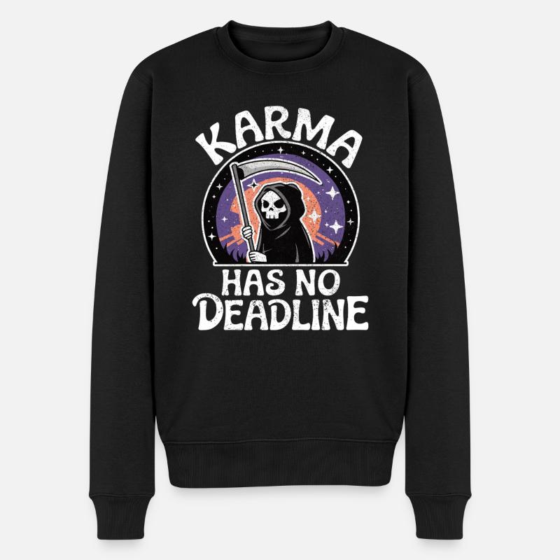 Karma hat keine Frist Schicksal Schicksal Balance - Männer Premium Bio Pullover - Schwarz