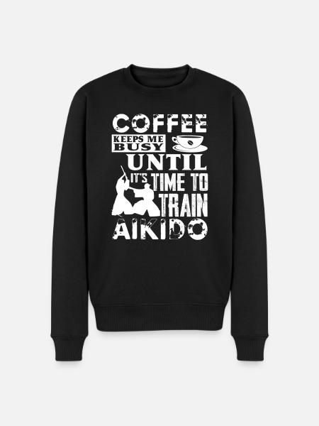 Aikido And Coffee - Men's Premium Organic Jumper - black