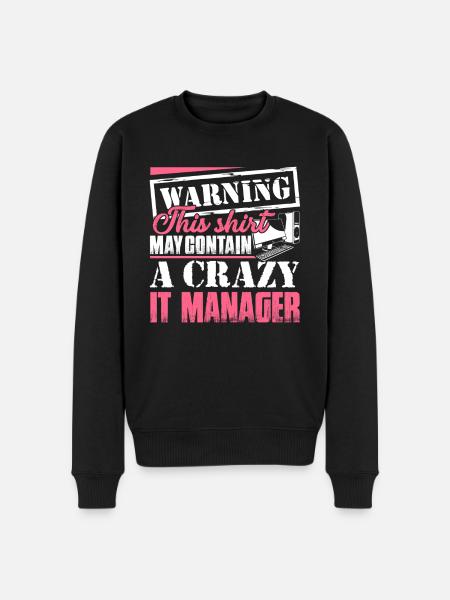IT Manager IT Manager Warning - Men's Premium Organic Jumper - black
