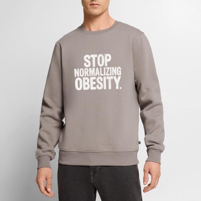 Stop normalizing Obesity Men's Premium Organic Jumper