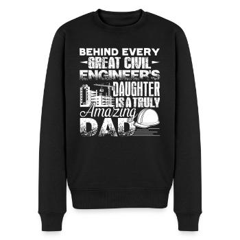 Civil Engineer Civil Engineer Dad - Men's Premium Organic Jumper - black - Front - Nico (187cm)