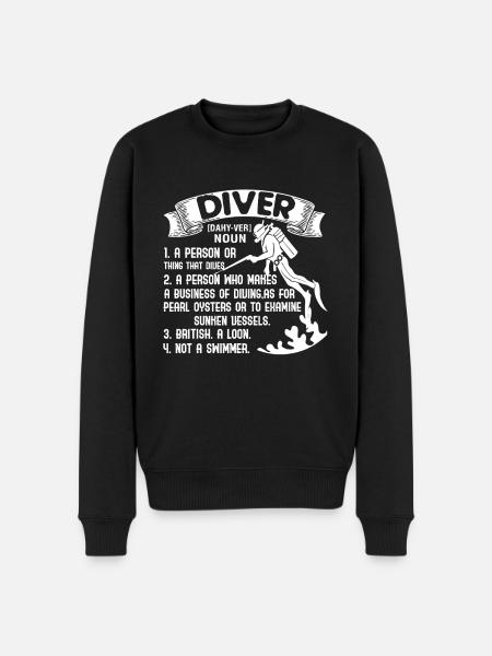 Diving Diver Definition - Men's Premium Organic Jumper - black