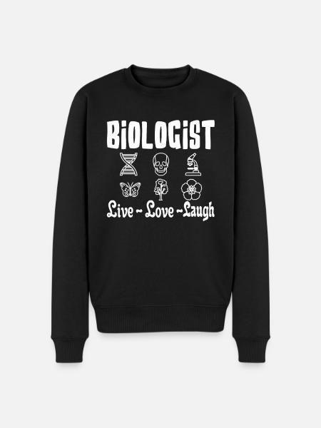 Biologist Live Love Laugh - Men's Premium Organic Jumper - black