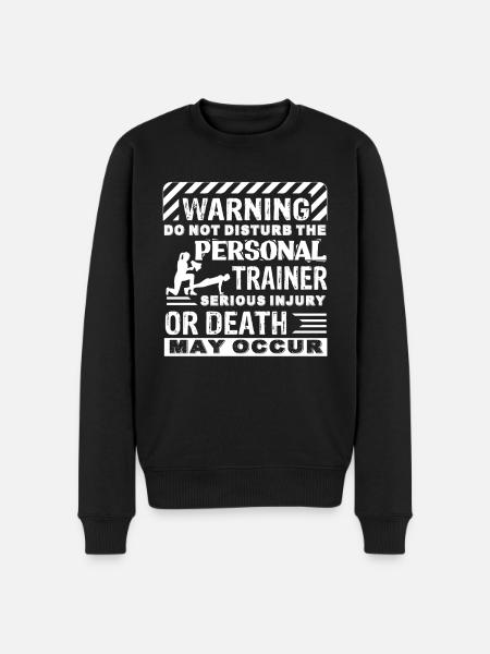 Don't Disturb The Personal Trainer - Men's Premium Organic Jumper - black