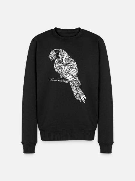 Parrot Parrot Floral Pattern - Men's Premium Organic Jumper - black