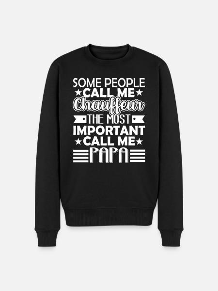 Chauffeur Chauffeur Papa - Men's Premium Organic Jumper - black