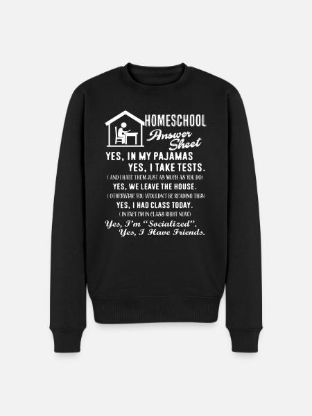Homeschool Homeschool Answer Sheet - Men's Premium Organic Jumper - black