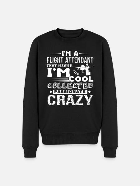 Flight Attendant Cool Flight Attendant - Men's Premium Organic Jumper - black
