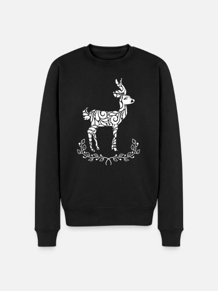 Antelope Antelope Floral Pattern - Men's Premium Organic Jumper - black