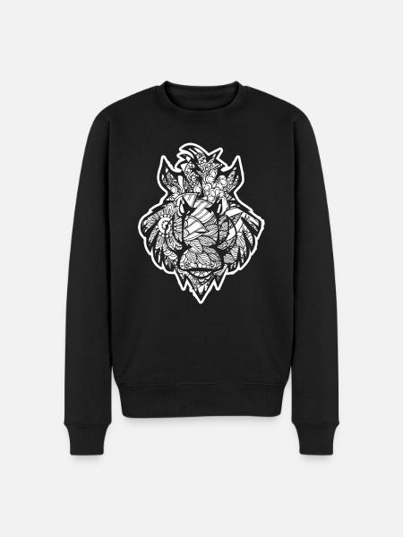 Boar Boar Floral Pattern - Men's Premium Organic Jumper - black