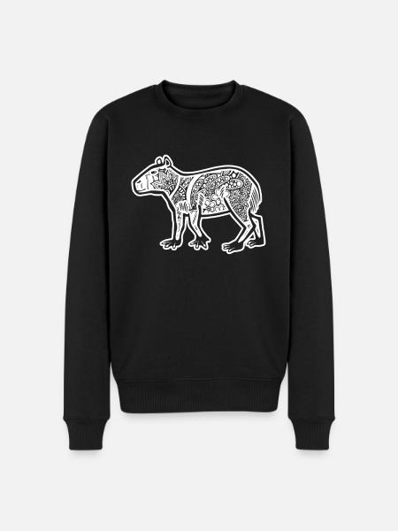 Capybara Capybara Floral Pattern - Men's Premium Organic Jumper - black
