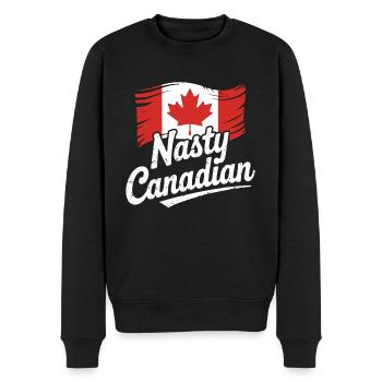 Böse Kanadier Lustig Kanada Ahorn Ellbogen Hoch - Männer Premium Bio Pullover - Schwarz - Vorne - Nico (187cm)