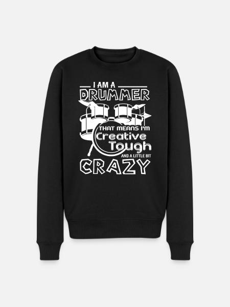 Drummer Crazy Drummer - Men's Premium Organic Jumper - black