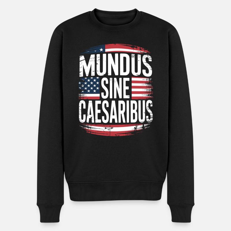 Mundus Sine Caesaribus America - Men's Premium Organic Jumper - black