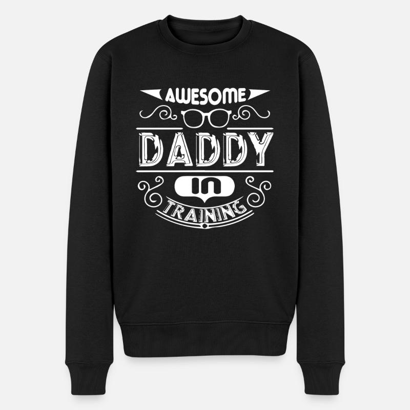 Father's Day Awesome Daddy - Men's Premium Organic Jumper - black