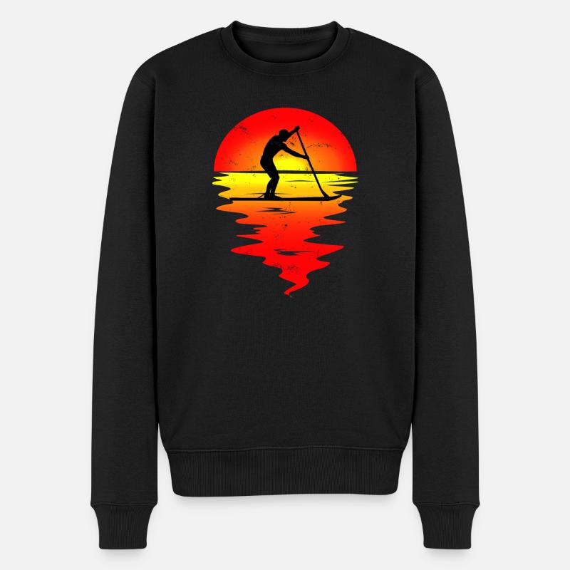 Stand Up Paddeln Paddler SUP - Männer Premium Bio Pullover - Schwarz