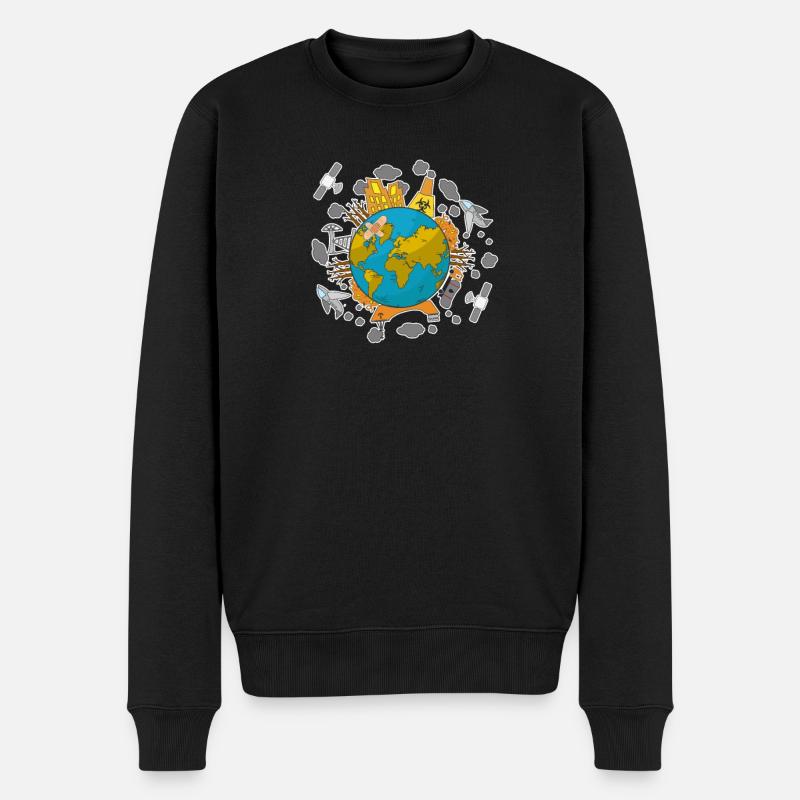 Umweltverschmutzung für Umweltschützer - Männer Premium Bio Pullover - Schwarz
