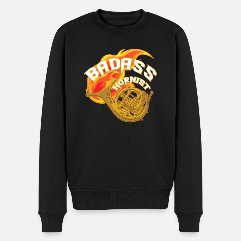 Schlechtes Hornistisches Design für - Männer Premium Bio Pullover - Schwarz