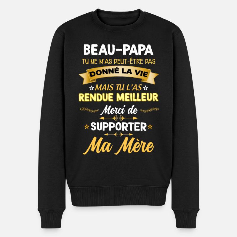 Beau papa humour parfait beau-père - Pull Premium bio Homme - noir
