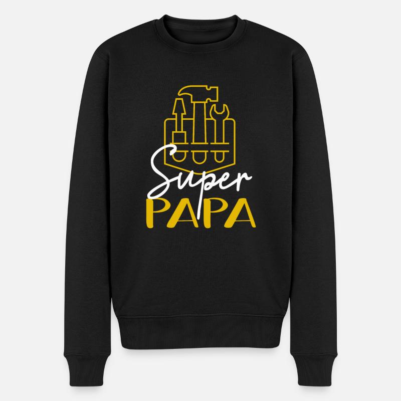 Super Papy Bricoleur - Pull Premium bio Homme - noir
