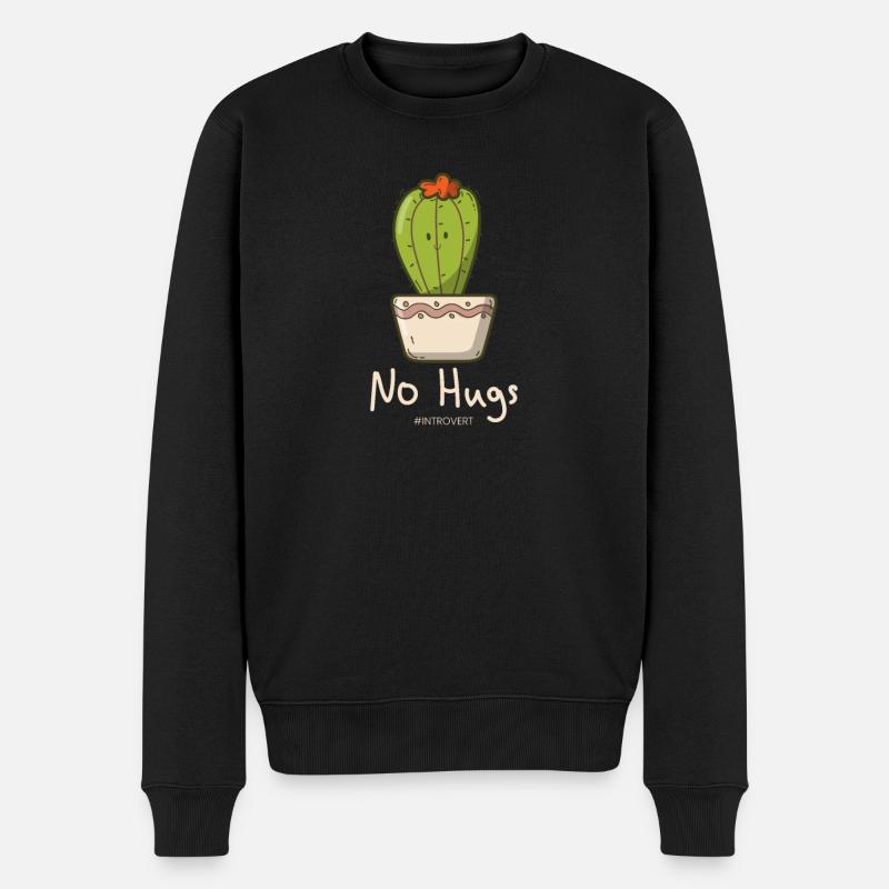 Introvertierter Kaktus Design für introvertierte - Männer Premium Bio Pullover - Schwarz