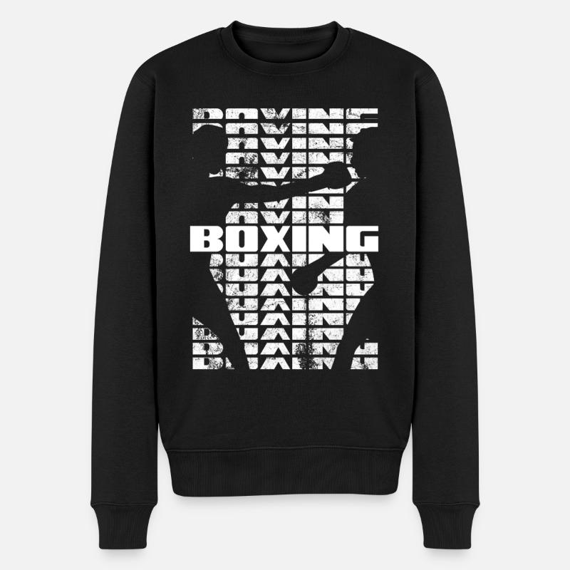 Boxing Boxeur Shadow Vintage - Sport de combat - Pull Premium bio Homme - noir