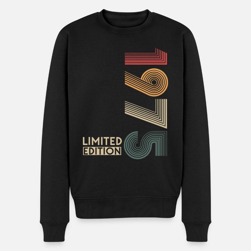 1975 Jahrgang Limited Edition - Männer Premium Bio Pullover - Schwarz