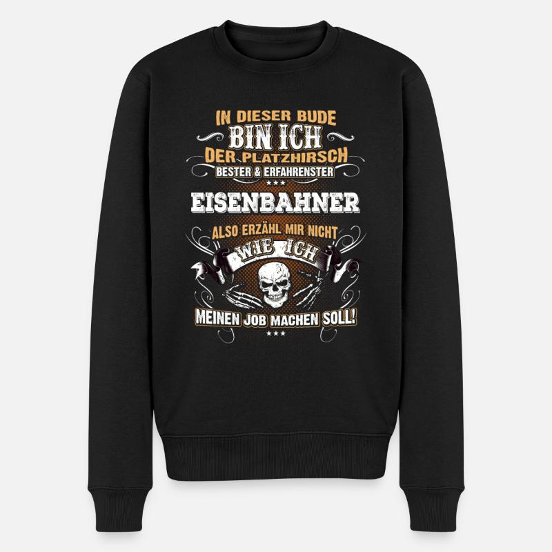 Edles Berufe-Shirt für den Eisenbahner - Männer Premium Bio Pullover - Schwarz