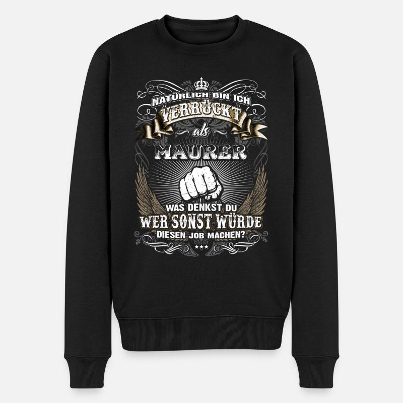 Edles Berufe-Shirt für den Maurer - Männer Premium Bio Pullover - Schwarz