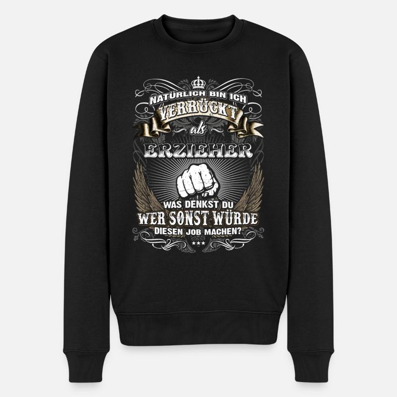 Edles Berufe-Shirt für den Erzieher - Männer Premium Bio Pullover - Schwarz
