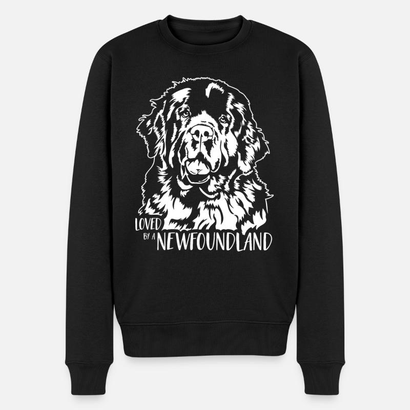 Adoré par un Terre-Neufundländer Wilsigns - Pull Premium bio Homme - noir