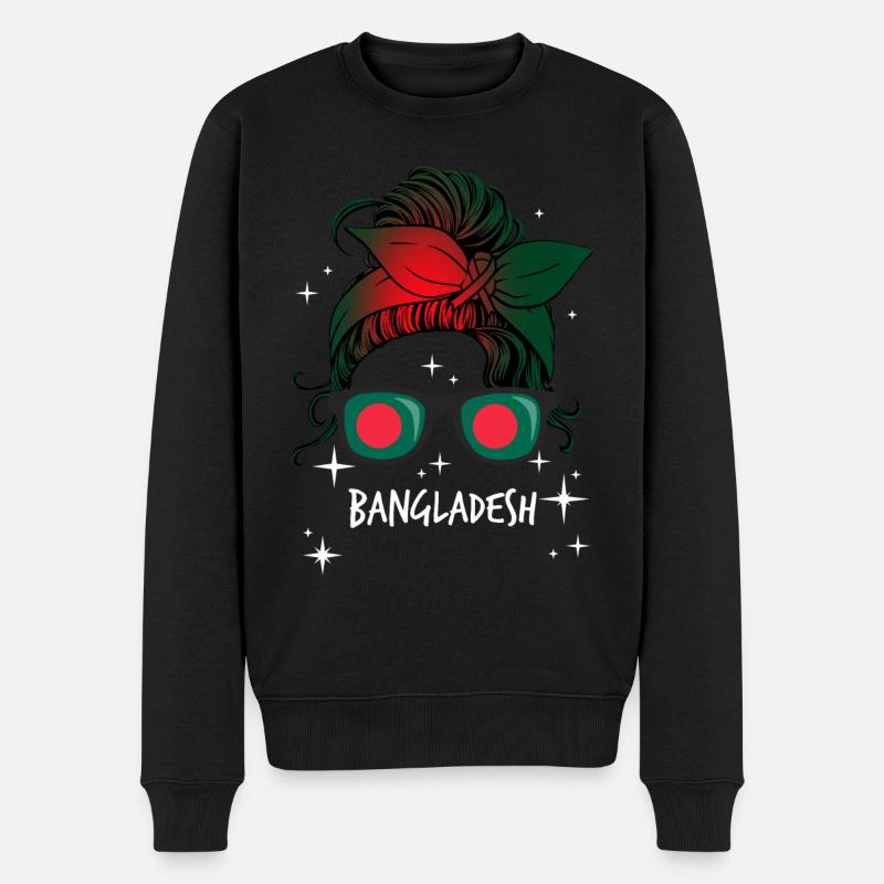 Bangladesch - Männer Premium Bio Pullover - Schwarz