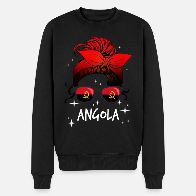 Angola - Männer Premium Bio Pullover - Schwarz