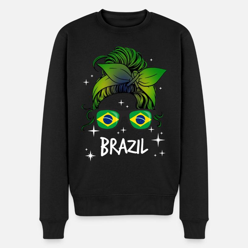 Brasilien - Männer Premium Bio Pullover - Schwarz