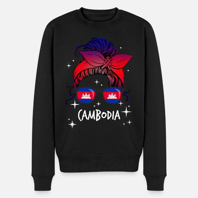 Cambodge - Pull Premium bio Homme - noir