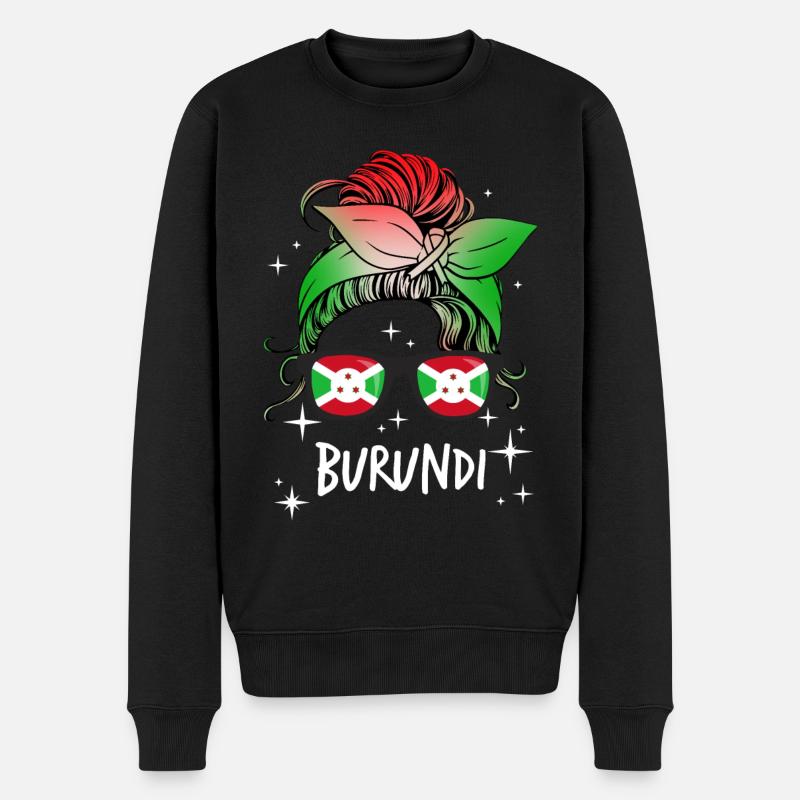 Burundi - Männer Premium Bio Pullover - Schwarz