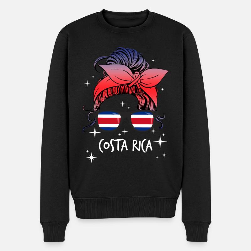 Costa Rica - Männer Premium Bio Pullover - Schwarz