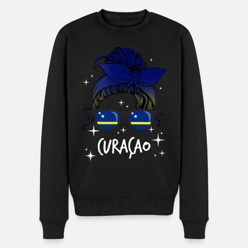Curaçao - Männer Premium Bio Pullover - Schwarz