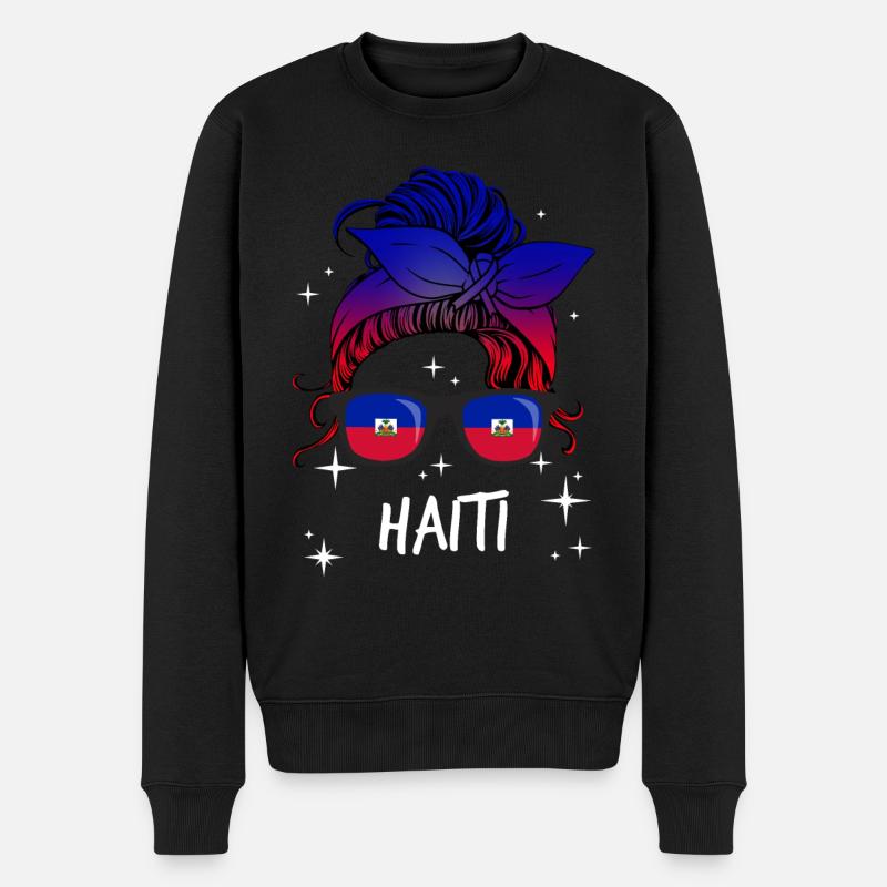 Haiti - Männer Premium Bio Pullover - Schwarz