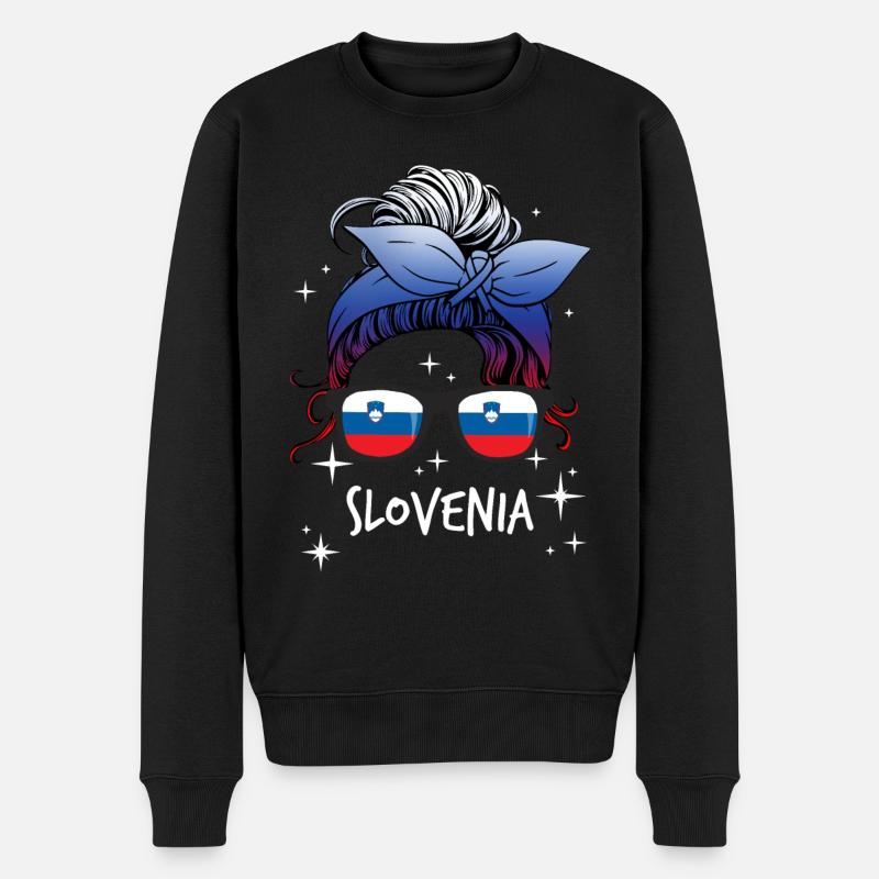 Slowenien - Männer Premium Bio Pullover - Schwarz