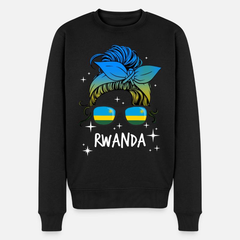 Ruanda - Männer Premium Bio Pullover - Schwarz