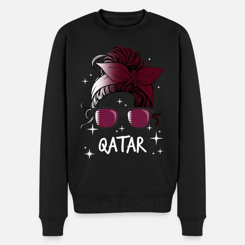 Katar - Männer Premium Bio Pullover - Schwarz