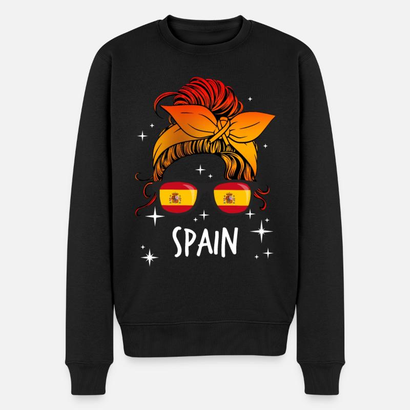 Spanien - Männer Premium Bio Pullover - Schwarz