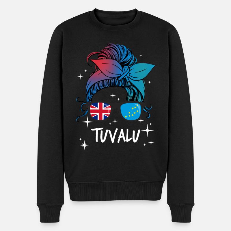 Tuvalu - Männer Premium Bio Pullover - Schwarz
