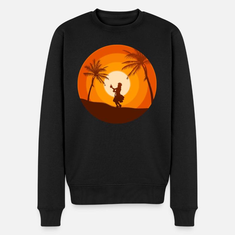 Hawaii - Männer Premium Bio Pullover - Schwarz