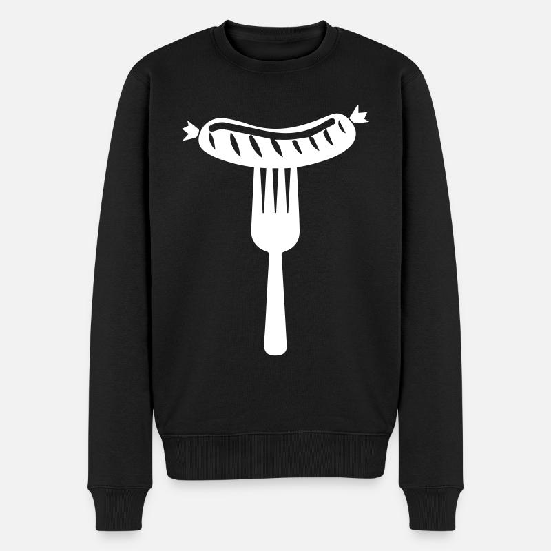 Icône de viande Bratwurst - Pull Premium bio Homme - noir