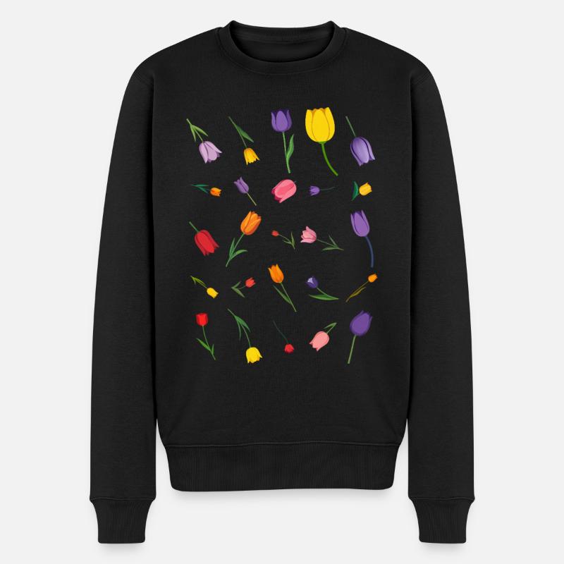 Frühling - Männer Premium Bio Pullover - Schwarz