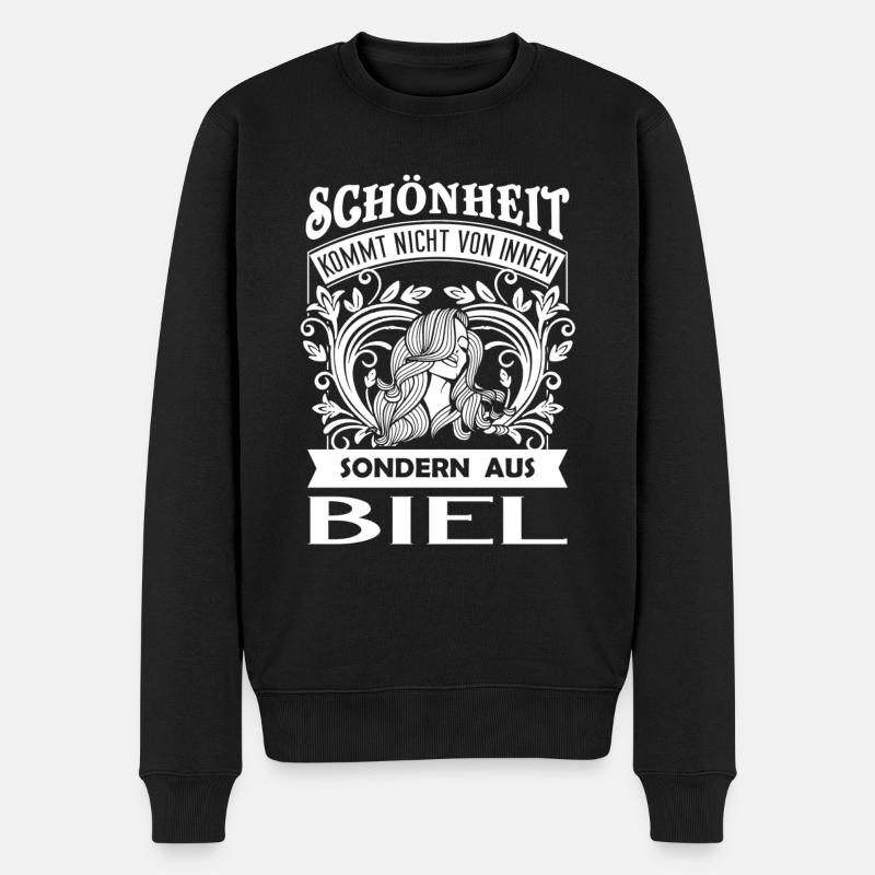 Beauté vient de Biel/Bienne - CH - Pull Premium bio Homme - noir